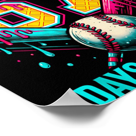 Baseball Drip Number 67 I Survived 67 Days Of Scho ポスター (角)