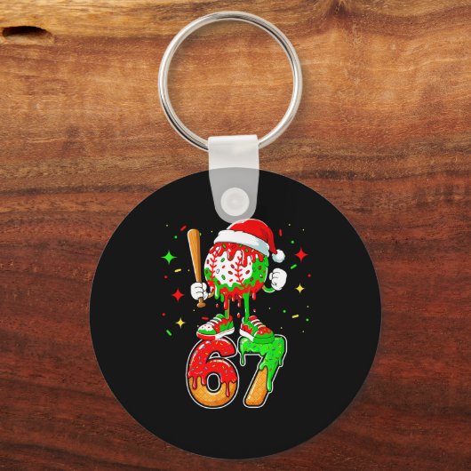 Baseball Drip Number 67 Meme Ice Cream Dripng Chri キーホルダー (正面)