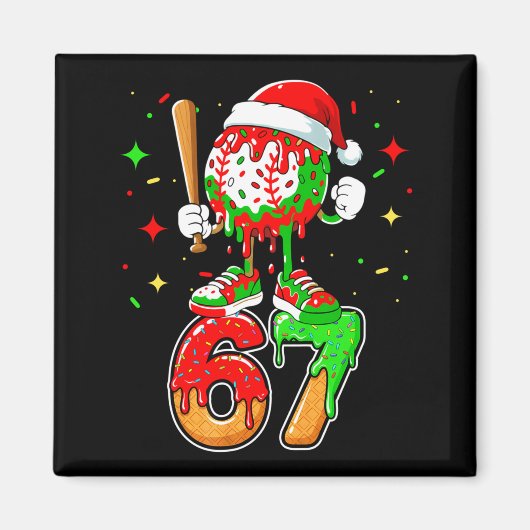 Baseball Drip Number 67 Meme Ice Cream Dripng Chri マグネット (正面)