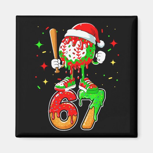 Baseball Drip Number 67 Meme Ice Cream Dripng Chri マグネット (正面)