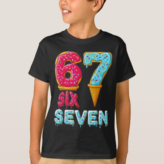 Baseball Drip Number 67 Player 67 Meme Ice Cream D Tシャツ (正面)