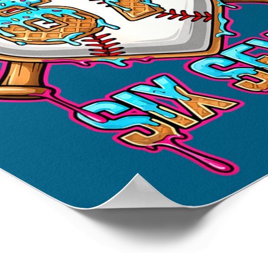 Baseball Drip Number 67 Player 6-7 Six Seven Meme  ポスター (角)