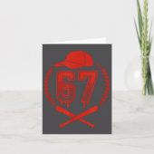 Baseball Drip Number 67 Player Or 67th Birthday  カード (正面)