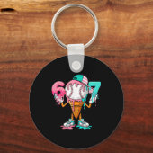 Baseball Drip Number 67 Player Or 67th Birthday  キーホルダー (正面)