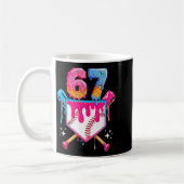 Baseball Drip Number 67 Player Or 67th Birthday  コーヒーマグカップ (左)