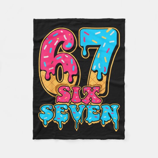 Baseball Drip Number 67 Player Or 67th Birthday  フリースブランケット (正面)