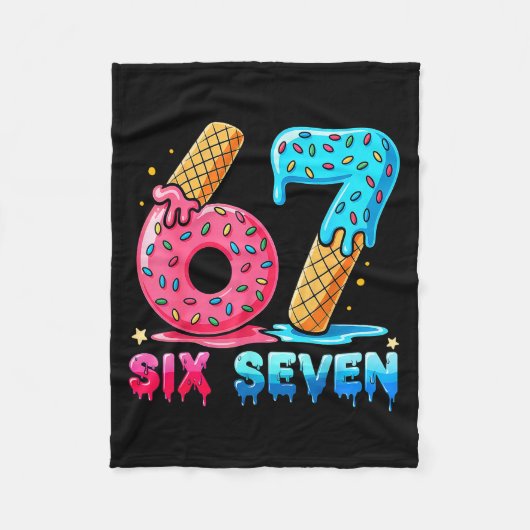 Baseball Drip Number 67 Player Or 67th Birthday  フリースブランケット (正面)