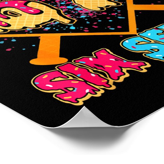 Baseball Drip Number 67 Player Or 67th Birthday Bo ポスター (角)