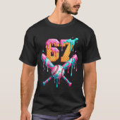 Baseball Drip Number 67 Player  Tシャツ (正面)