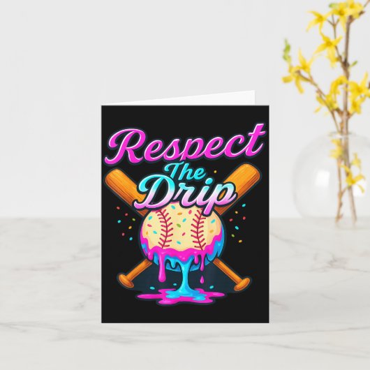 Baseball Drip Team For Boys Ice Cream Cool  カード (黄色い花)