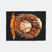 Baseball Drip Team For Boys Ice Cream Cool フリースブランケット (正面(横))