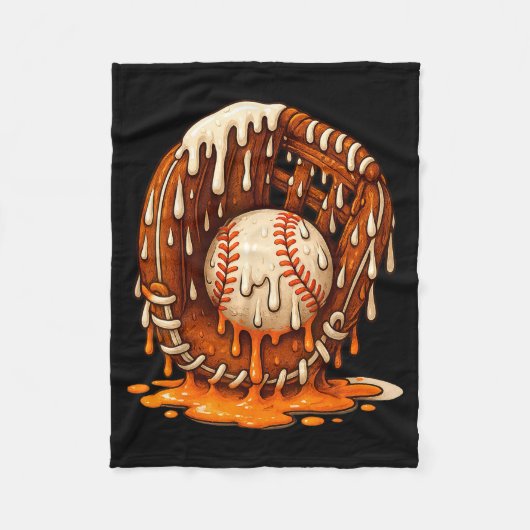 Baseball Drip Team For Boys Ice Cream Cool フリースブランケット (正面)
