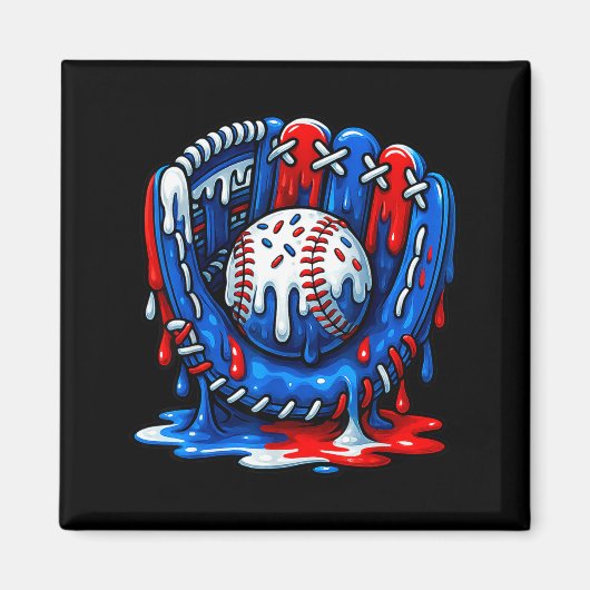 Baseball Drip Team For Boys Ice Cream Cool  マグネット (正面)