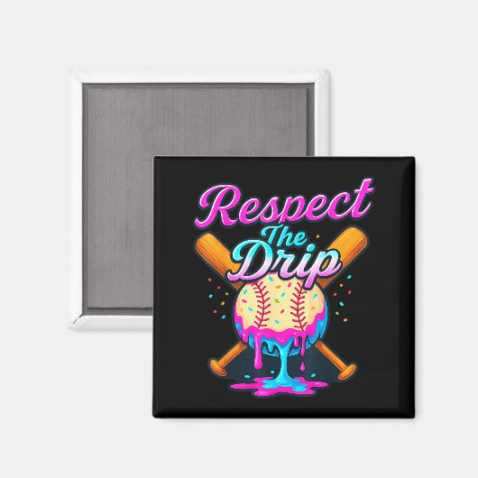 Baseball Drip Team For Boys Ice Cream Cool  マグネット (正面/裏面)