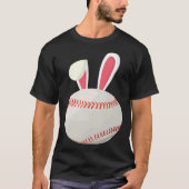 Baseball Easter Day Bunny Ears Rabbit Baseball Fan Tシャツ (正面)