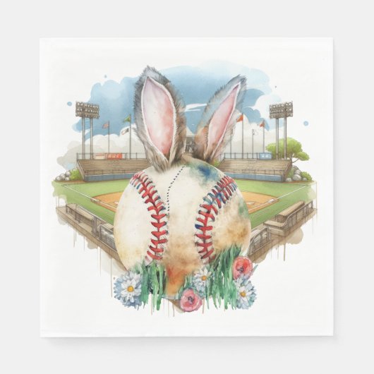 Baseball Easter  themed  スタンダードランチョンナプキン (正面)
