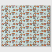 Baseball Equipment Illustrated Pattern ラッピングペーパー (フラット)