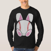 Baseball Fan Easter Baseball Bunny Easter Friend R Tシャツ (正面)