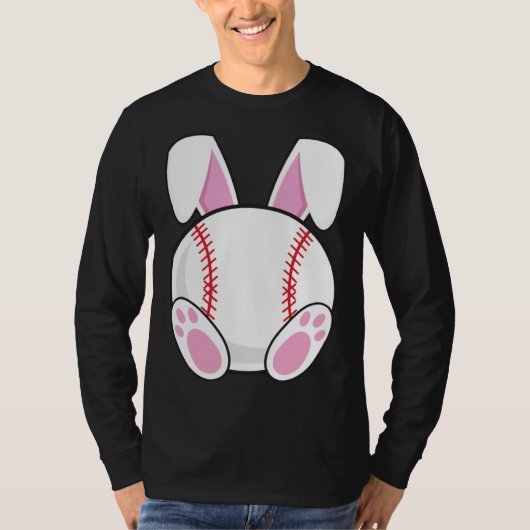 Baseball Fan Easter Baseball Bunny Easter Friend R Tシャツ (正面)