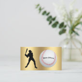 Baseball Fan or Player batter silhouette baseball 名刺 (スタンド正面)