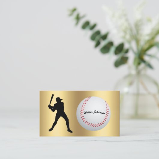 Baseball Fan or Player batter silhouette baseball 名刺 (スタンド正面)