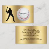 Baseball Fan or Player batter silhouette baseball 名刺 (正面/裏面)