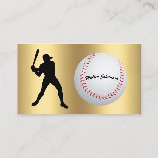 Baseball Fan or Player batter silhouette baseball 名刺 (正面)