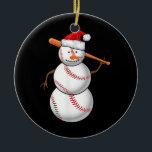 Baseball Fan Snowman Funny Christmas For men セラミックオーナメント<br><div class="desc">Baseball Fan Snowman Funny Christmas For men women boys girl Gift. Perfect gift for your dad,  mom,  papa,  men,  women,  friend and family members on Thanksgiving Day,  Christmas Day,  Mothers Day,  Fathers Day,  4th of July,  1776 Independent day,  Veterans Day,  Halloween Day,  Patrick's Day</div>