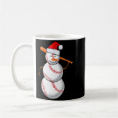 Baseball Fan Snowman Funny Christmas Gift コーヒーマグカップ (左)