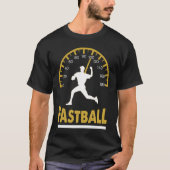 Baseball Fastball Pitcher Graphic Speedometer Play Tシャツ (正面)