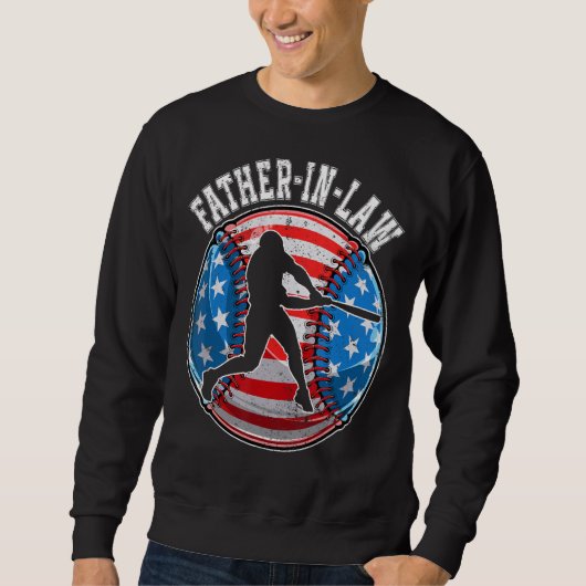 Baseball Father In Law American Flag USA  Father s スウェットシャツ (正面)