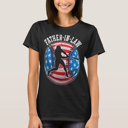 Baseball Father In Law American Flag USA  Father s Tシャツ (正面)