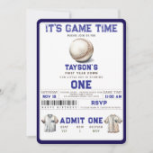 Baseball First Year Down 1st Birthday  招待状 (正面)