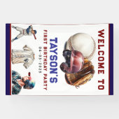 Baseball First Year Down 1st Birthday 横断幕 (横)