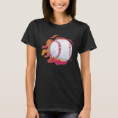 Baseball Flame Cute Baseball Player Coach Athlete Tシャツ (正面)