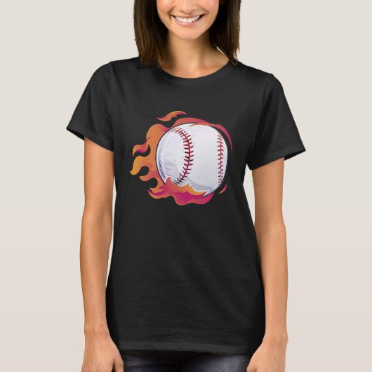 Baseball Flame Cute Baseball Player Coach Athlete Tシャツ (正面)
