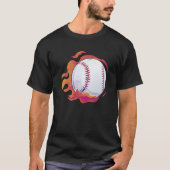 Baseball Flame Cute Baseball Player Coach Athlete Tシャツ (正面)