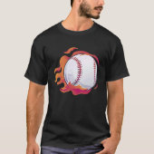 Baseball Flame Cute Baseball Player Coach Athlete Tシャツ (正面)