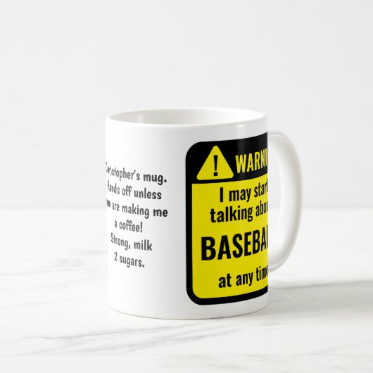 Baseball Funny Personalized コーヒーマグカップ (正面右)