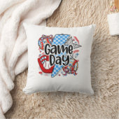Baseball Game Day Retro Tis The Season Checkered クッション (ブランケット)