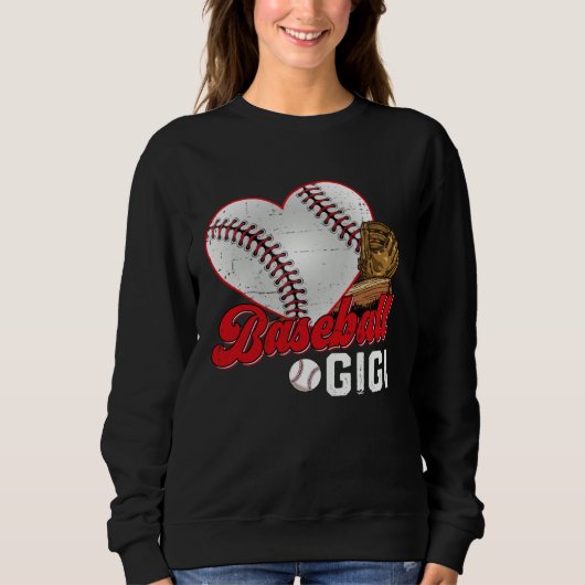 Baseball Gigi Baseball Cute Mother s Day Girl Wom スウェットシャツ (正面)
