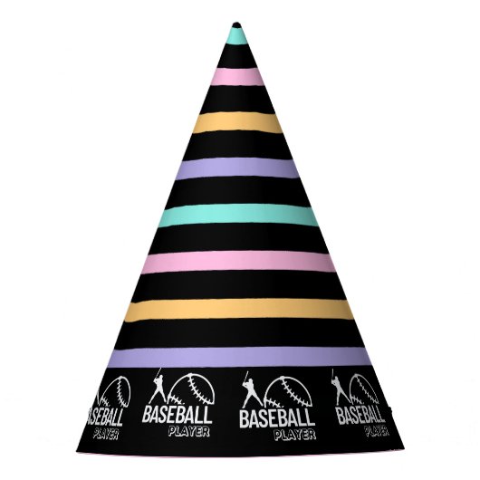 Baseball Girl Birthday, Baseball Player Gift Party パーティーハット (正面)