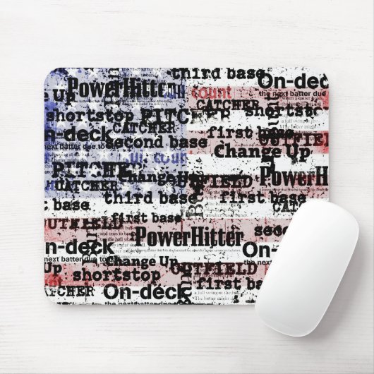 Baseball Glory | Faded Grunge American Flag Words マウスパッド (マウス)