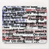 Baseball Glory | Faded Grunge American Flag Words マウスパッド (正面)