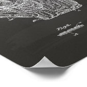 Baseball Glove 1924 Patent Art - Chalkboard ポスター (角)