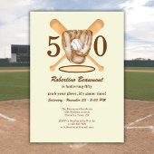 Baseball Glove Bats Themed Men's 50th Birthday 招待状