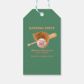Baseball Glove Batting Fifty Men's 50th Birthday ギフトタグ (裏面)