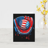 Baseball Glove Drip Boy Ice Cream Patriotic Us Fla カード (黄色い花)