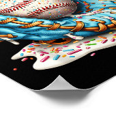 Baseball Glove Ice Cream Drip With Sprinkles Men B ポスター (角)