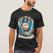 Baseball Glove Ice Cream Drip With Sprinkles Men B Tシャツ (正面)